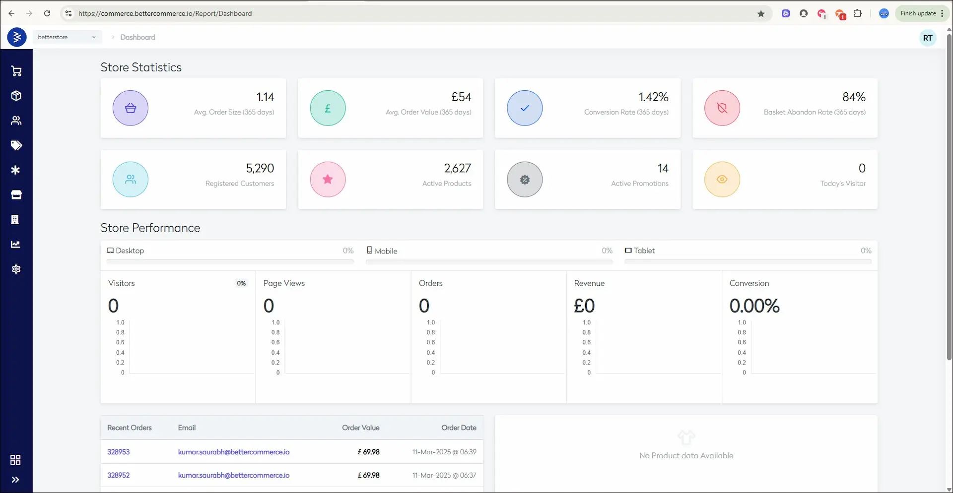 CommerceHub Dashboard